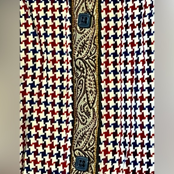 Visconti Uomo Designer Square Button Up Shirt Mens 2XL Long Sleeve Cotton - Picture 3 of 8